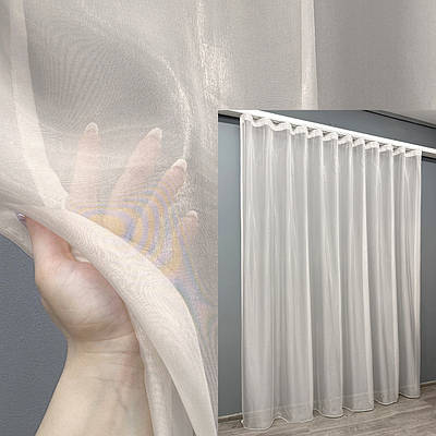 Тюль органза однотонна. Колір бежевий. Код 001т