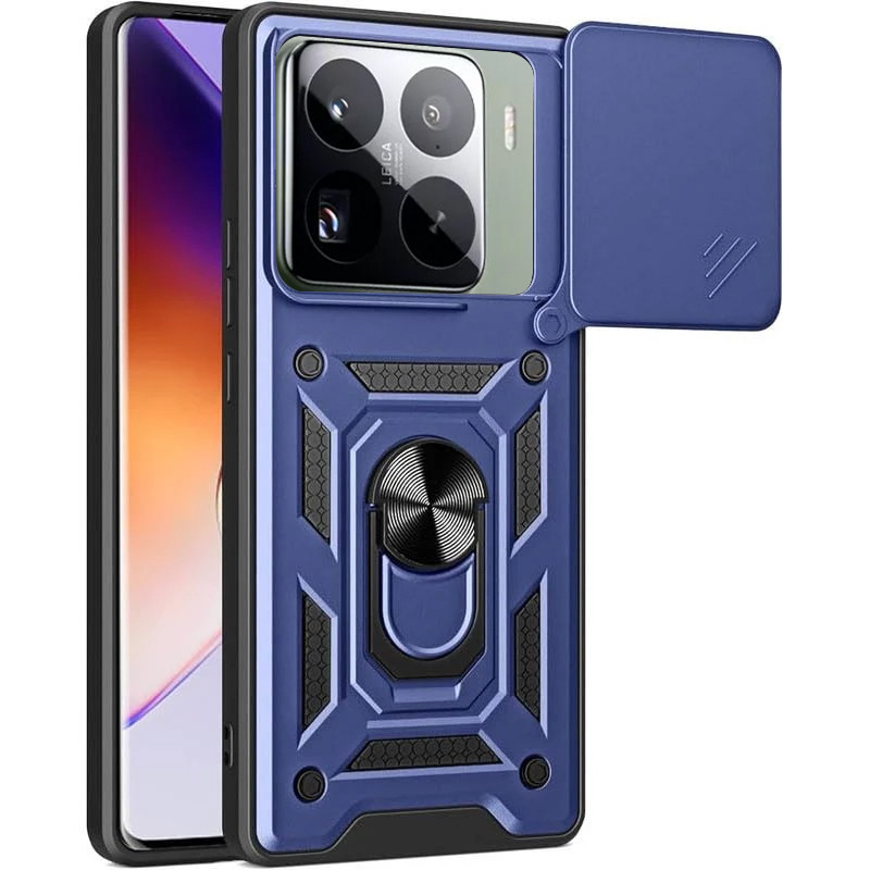 Протиударний чохол Camshield Serge Ring для Xiaomi 15 Pro | Броньований з кільцем-підставкою Синій, фото 1
