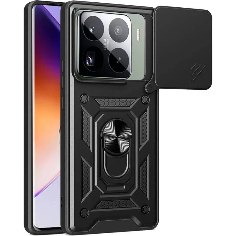 Протиударний чохол Camshield Serge Ring для Xiaomi 15 Pro | Броньований з кільцем-підставкою Чорний, фото 1