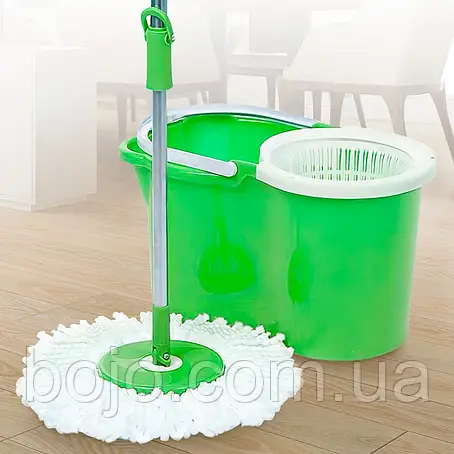Швабра з відром та віджимом Magic Mop Easy 360, Зелений, фото 1