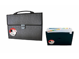 Портфель пластиковий A4 13 відділень з реєстрами 5052 NORMA чорний