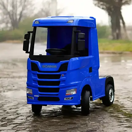 Електромобіль Вантажівка Scania дитяча (4 мотори по 35W, 2 аккум 12V7AH, музика, світло) Bambi M 6062EBLR-4 Синій, фото 1