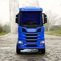 Електромобіль Вантажівка Scania дитяча (4 мотори по 35W, 2 аккум 12V7AH, музика, світло) Bambi M 6062EBLR-4 Синій, фото 2