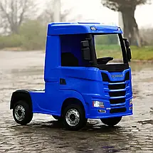 Електромобіль Вантажівка Scania дитяча (4 мотори по 35W, 2 аккум 12V7AH, музика, світло) Bambi M 6062EBLR-4 Синій, фото 5