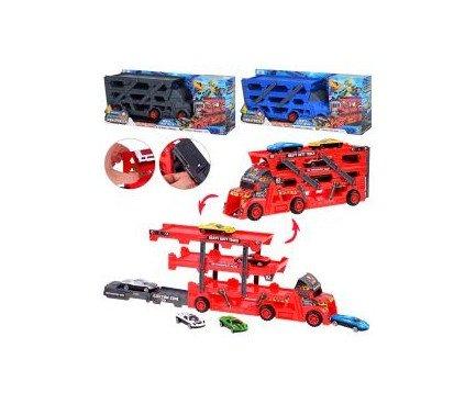 Трейлер K180A10 (24 шт.) 29,5 см, розкладається, машинки метал, 6 шт., 3 кольори, у кор-ку, 41-15,5-7,5 см, фото 1