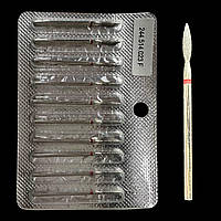 Набір алмазних фрез для манікюру 10 шт червона насічка (244.514.023 F)