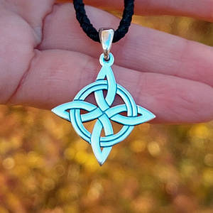 Амулет Вузол Удачі кельтський Чотирилисник - підвіска зі срібла 925 проби