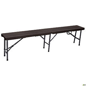 Лавочка складна Джилі пластикова rattan brown, для вулиці, кемніпнгу, виїзду на природу, ТМ Амф