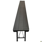 Лавочка складна Джилі пластикова rattan brown, для вулиці, кемніпнгу, виїзду на природу, ТМ Амф, фото 2