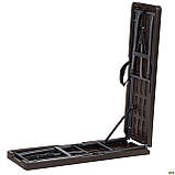 Лавочка складна Джилі пластикова rattan brown, для вулиці, кемніпнгу, виїзду на природу, ТМ Амф, фото 4