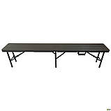 Лавочка складна Джилі пластикова rattan brown, для вулиці, кемніпнгу, виїзду на природу, ТМ Амф, фото 5