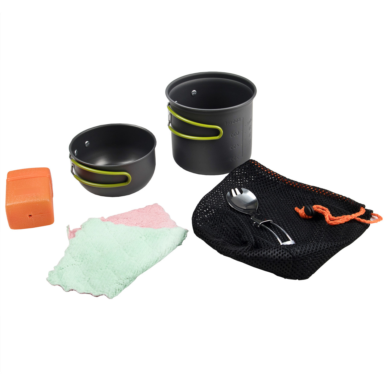 Набір посуду для походів Supretto з пальником, 5 предметів в футлярі (7557), фото 1