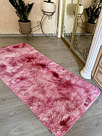 Хутровий ворсистий килимок Травичка 200х90/приліжковий килимок з довгим ворсом
