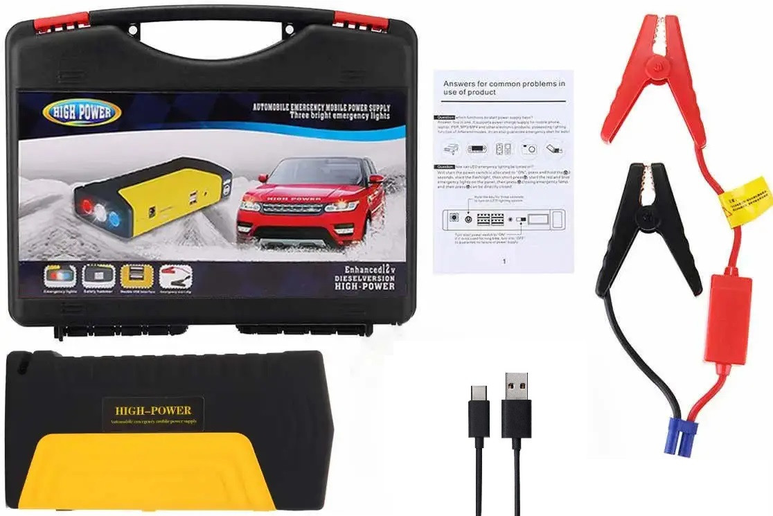 Car jump starter 20000 mAh Повер банк зарядно-пусковий пристрій для машини 2хUSB+Фонарик, фото 1
