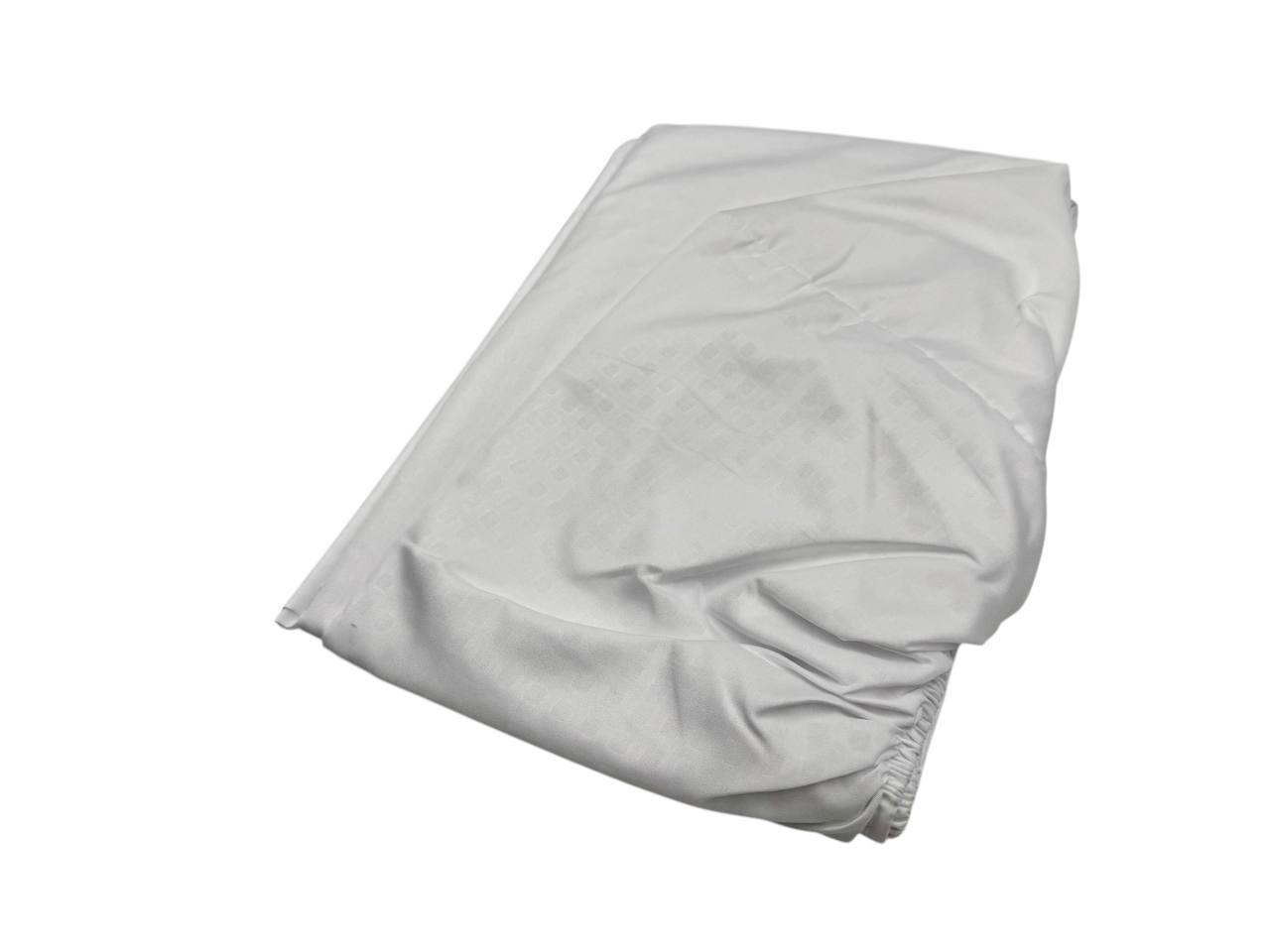 Простирадло на гумці двоспальне "Білий однотон" | Мікрофібра.160х200 см, фото 1