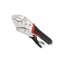 Затискач з напівкруглими губками (кліщі затискні) 180 мм гумова ручка INTERTOOL