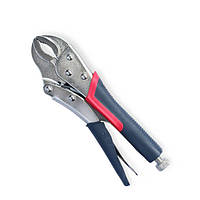 Затискач з напівкруглими губками (кліщі затискні) 255 мм гумова ручка INTERTOOL