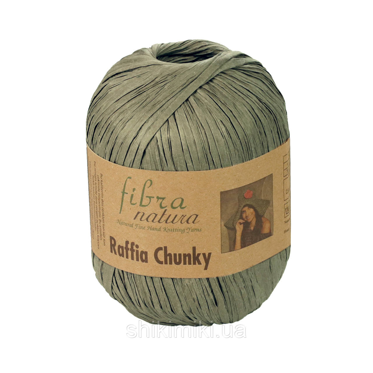 Пряжа Raffia Fibranatura Chunky, колір Оливковий, фото 1