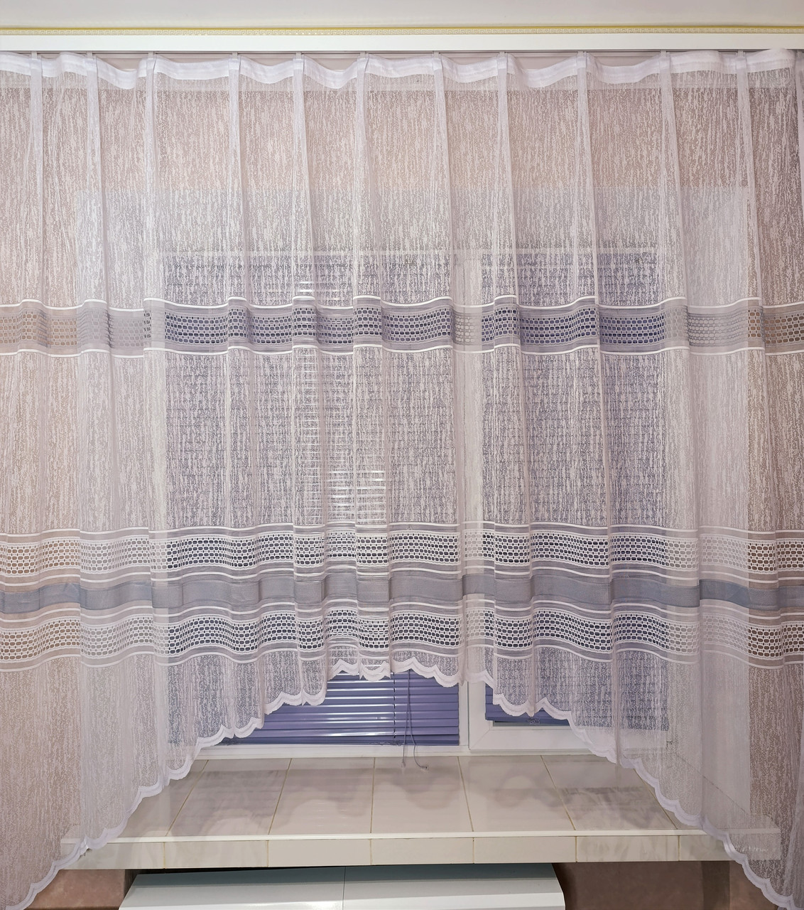 Готова турецька тюль-арка із жакарду "Мережка"