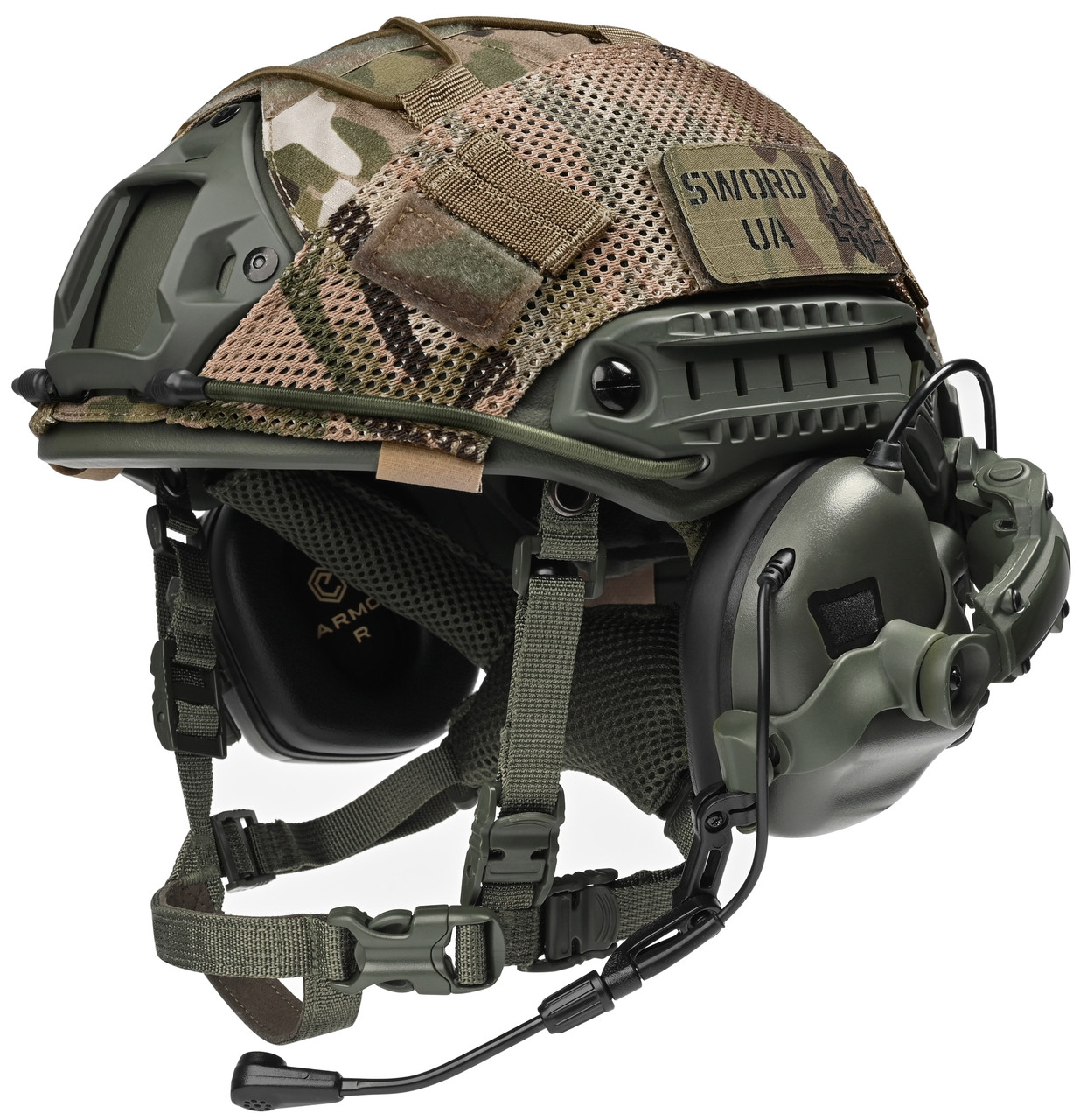 Балістичний шолом каска FAST Helmet NIJ IIIA Тактичні навушники M32