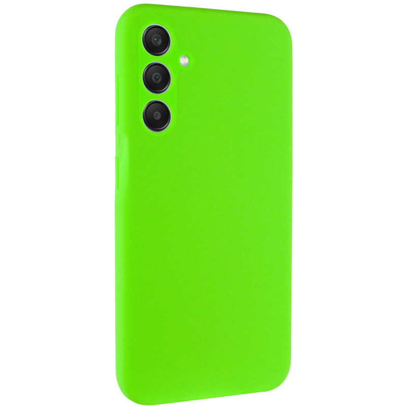Чохол Silicone Cover Lakshmi Full Camera (AA) для Samsung Galaxy A35 | Мікрофібра Салатовий / Neon Green, фото 1