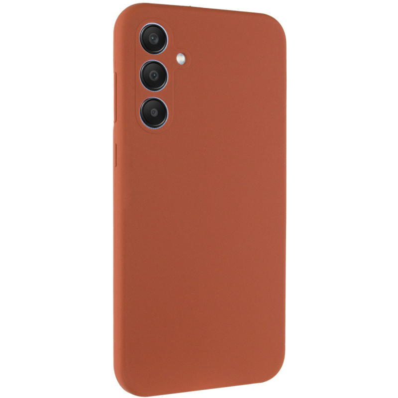 Чохол Silicone Cover Lakshmi Full Camera (AA) для Samsung Galaxy A35 | Мікрофібра Коричневий / Brown, фото 1