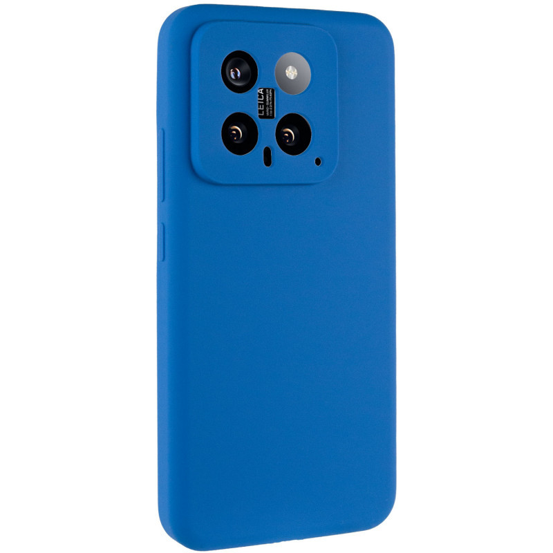 Чохол Silicone Cover Lakshmi Full Camera (AA) для Xiaomi 14 | Мікрофібра Синій / Navy Blue, фото 1