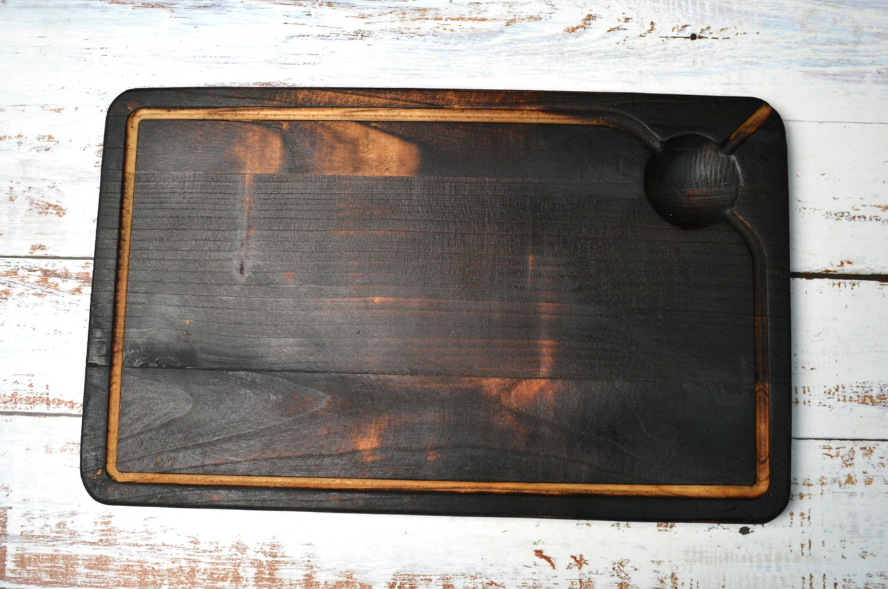 Дошка з дерева для подавання страв обпалена I Дошкою для подавання їжі