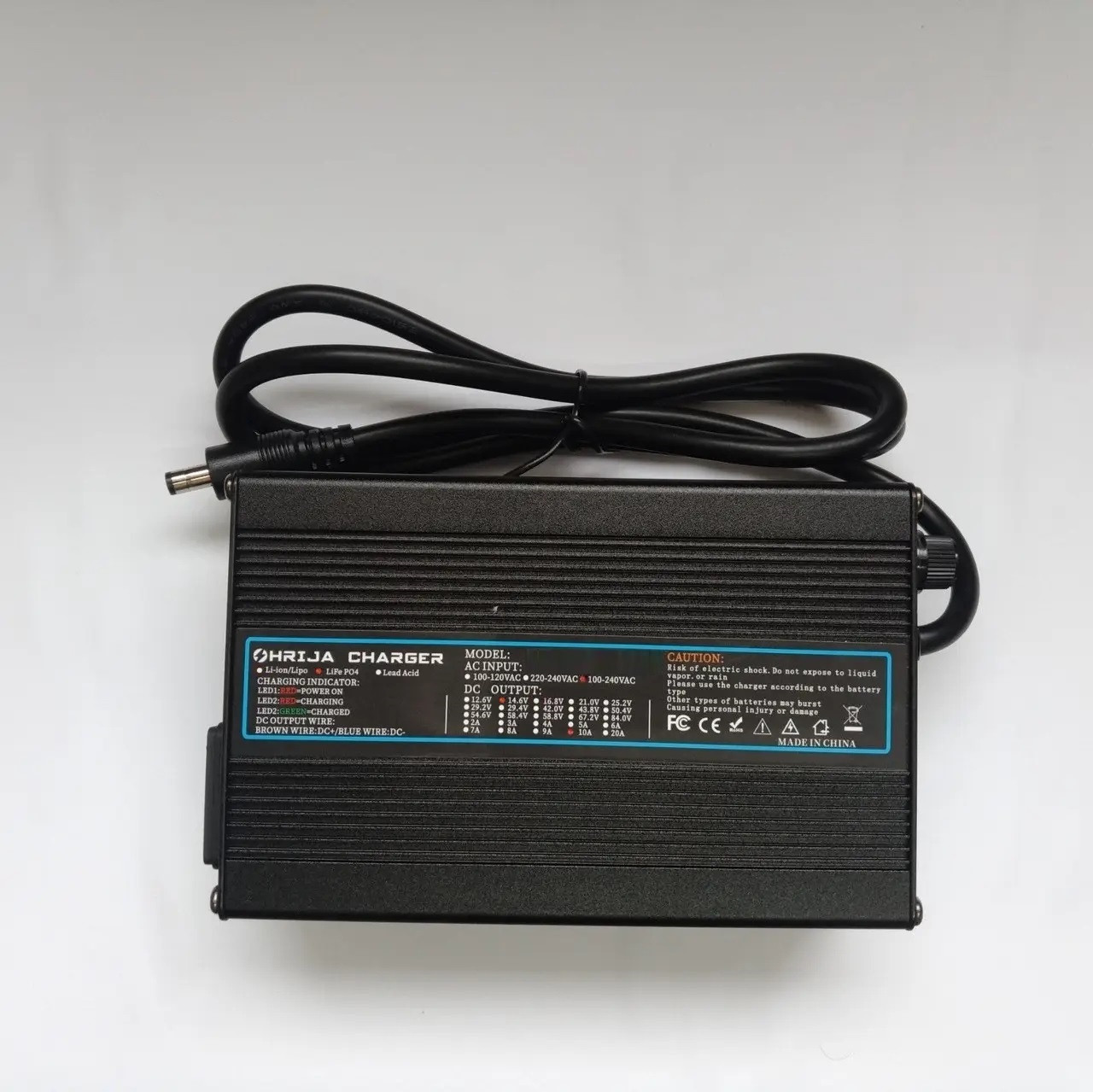 Зарядний пристрій OHRIJA 4S, LiFePO4 DC 14.6 V 10 CC/CV алюмінієвий корпус