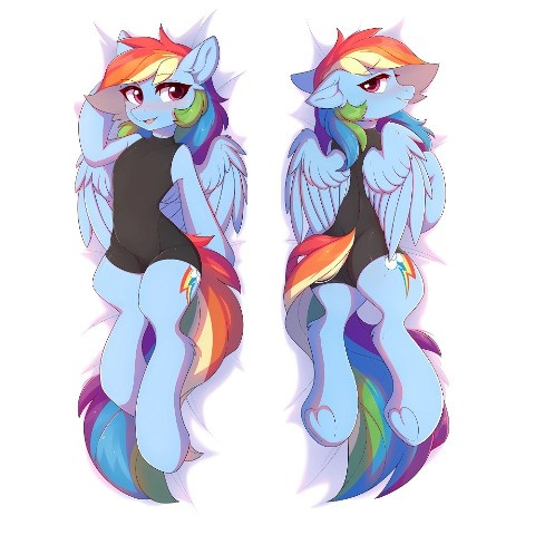 Дакiмакура 150х50см Райдуга Деш Rainbow Dash my little pony Мій маленький Поні Подушка з наволочкою обнімашка, фото 1
