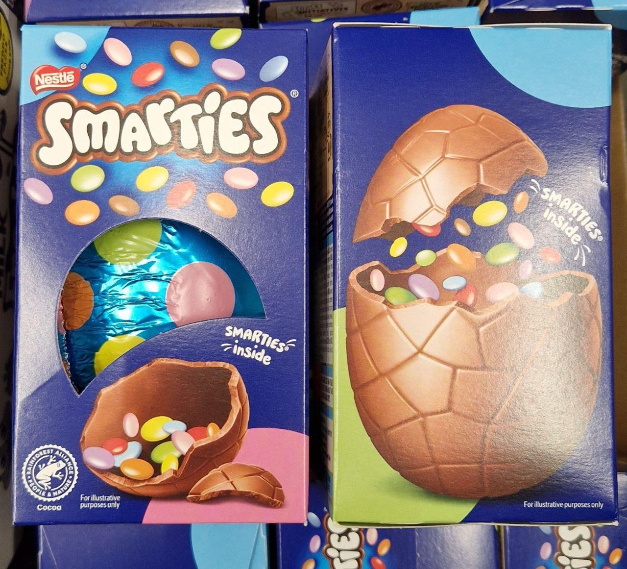 Шоколадні яйця з дропсами Smarties 100 г.