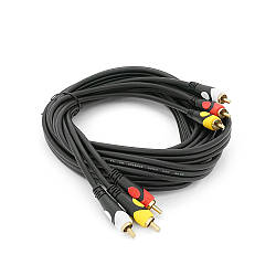 Кабель Audio-Video 3RCA > 3RCA, пакет, довжина 3 м., Q100