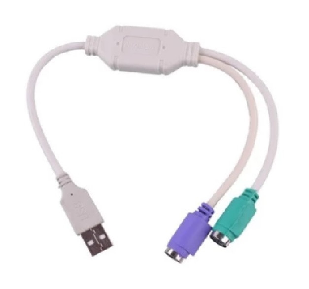 Перехідник USB AM/2*PS2, 20 см, для миші та клавіатури, артикул 8638, виробник Voltronic, білий, ОЕМ