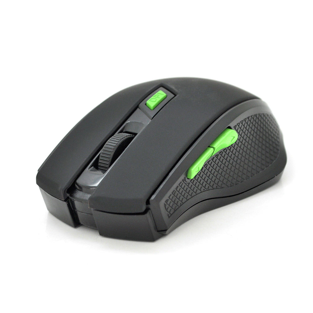 Бездротова миша JEDEL W400, 1600DPI, 2.4GHz, чорна, артикул 8444, для роботи та ігор, 6 кнопок, USB адаптер.
