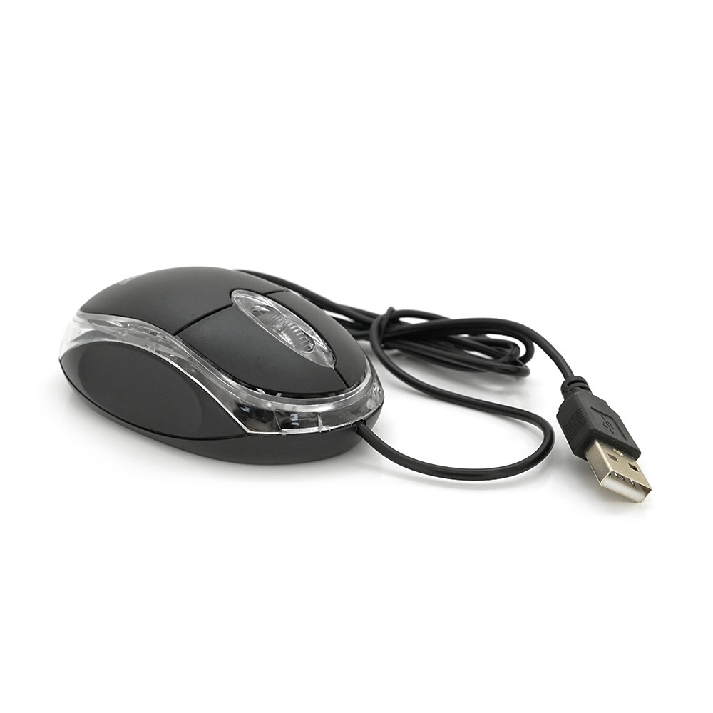Миша дротова JEDEL TB220, чорна, Q200, артикул 7660, оптична, USB, 800 dpi, підсвічування, Plug & Play