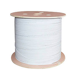 Кабель волоконно-оптичний PiPo FTTH GJXH-1B6, 1-волоконний, плоский, 0,3 кН, 2 км, білий, артикул 4186