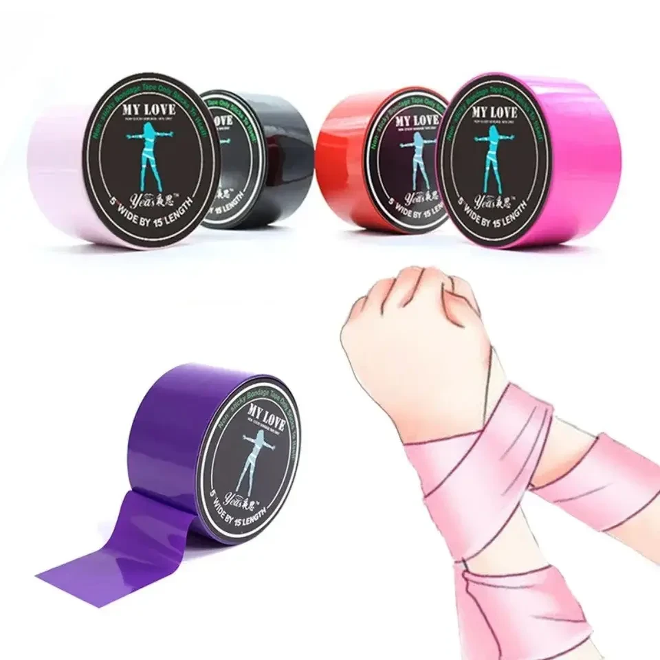 Бондажна стрічка для БДСМ пудрова, фото 1