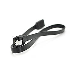 Кабель SATA 0.45м, прямий з защелкою, чорний, артикул 6943 - надійне з'єднання для HDD та SSD.