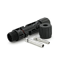 Коннектор MC4 V-TAC фотоелектричний 1000V, 30A, IP67, чорний для сонячних систем, артикул 39177