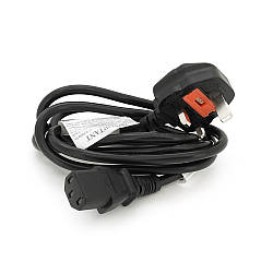 Кабель живлення UK 1.5m, 0.5mm, PC-184/2 CPCS-C13 3 pin (китайський роз'єм), Black, OEM