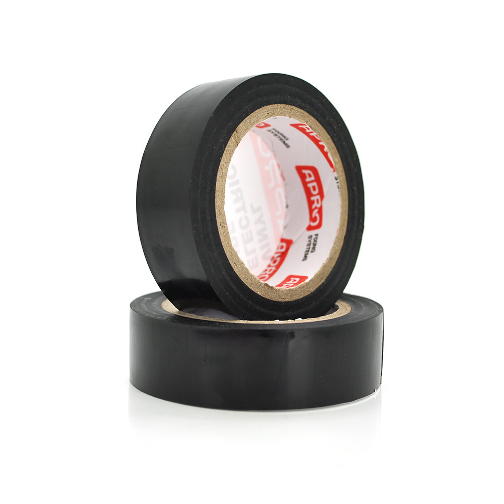 Изолента APRO 0,14мм * 17мм * 25м чорна, робоча температура -10°C до +80°C, артикул 5741, для електрики та захисту проводів