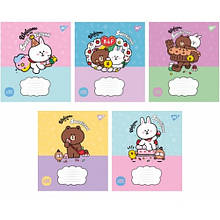 Зошит 12 коса лінія арт766935 Line Friends. Sweetieland Yes (25 шт. у пакованні)