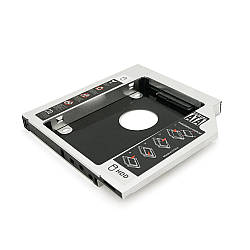 Адаптер підключення HDD 2.5 '' 12.7 mm в відсік приводу ноутбука SATA / mSATA (HDC-25), корпус aluminum+plastic, Blister, Q100