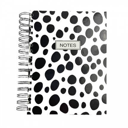 Блокнот А5 80 арк Чорні сторінки-3 ЛІНІЯ тв палiтурка пружина Note бульбашки ТМ АртПринт, фото 1