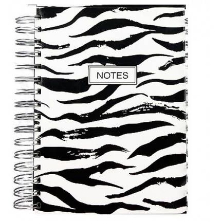 Блокнот А5 80 арк Чорні сторінки-4 ЛІНІЯ тв палiтурка пружина Note зебра ТМ АртПринт, фото 1