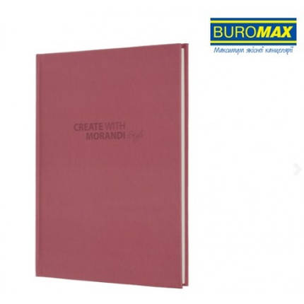 Блокнот А5 BUROMAX 80арк. 2411-32 клітинка офсет крем тв.обкладинка MORANDI STYLE капучино, фото 1