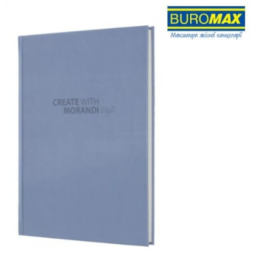 Блокнот А5 BUROMAX 80арк. 2411-53 клітинка офсет крем тв.обкладинка MORANDI STYLE маренго