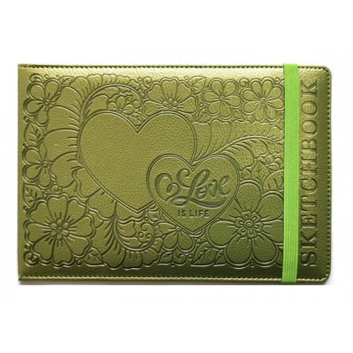 Скетчбук N9314 А5 на резинці 64 аркуші чисті аркуші обкладинка кожзам 100г