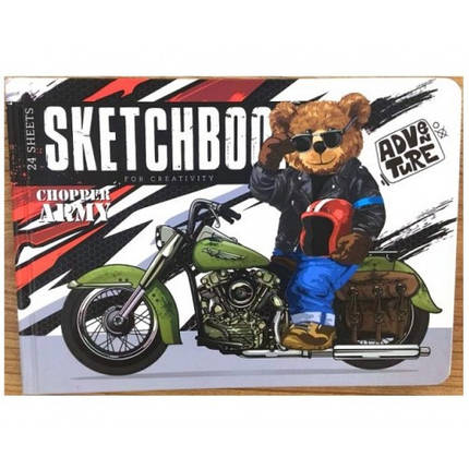 Скетчбук N9448 А5 24 аркушів чисті аркуші 100г/м2 тверда обкладинка, фото 1