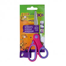 Ножиці дитячі ZiBi 5015-10 15.2см пласт. ручки з гум. вставками (рожеві) (1/12)